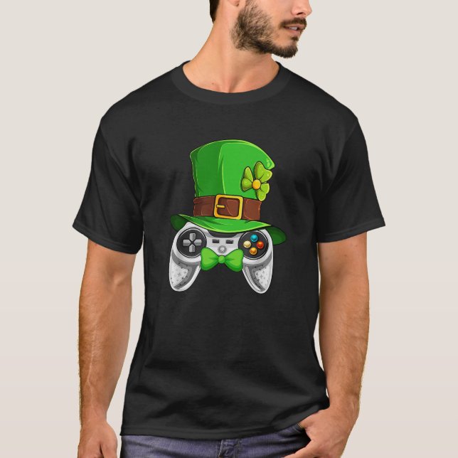 T-shirt St. Patrick's Day Vidéo Jeu Leprechaun Costume Sh (Devant)