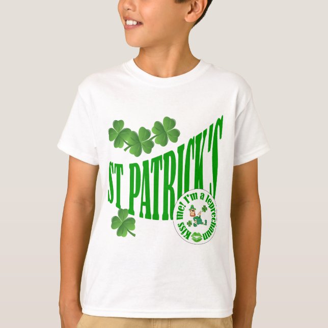 T-shirt St Patrick's, embrasse-moi je suis un leprechaun (Devant)