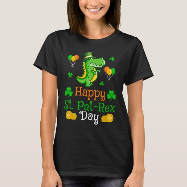 T-shirt St Patrick's HAPPY ST PAT REX DAY Dinosaur Boys (Devant)