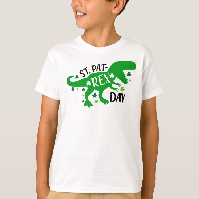T-shirt St Patrick's HAPPY ST PAT-REX DAY T-Rex Dinosaur (Devant)
