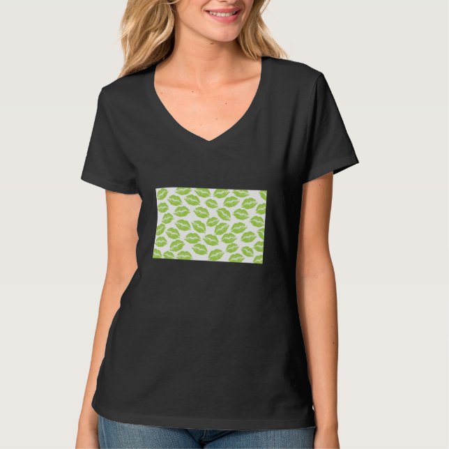 T-shirt St Patricks Kiss Me I'm Irish Kiss Me Anyway Green (Devant)