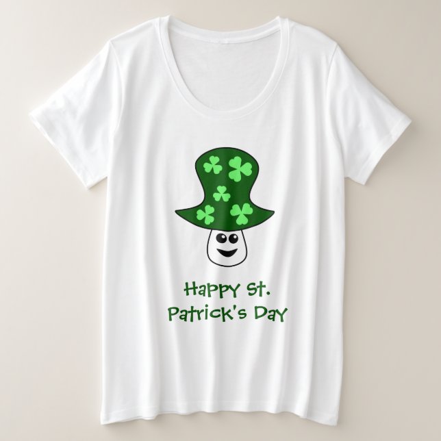 T-shirt St. Patrick's Mushroom Plus Size (Design devant)