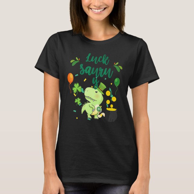T-shirt St Patricku2019s Rex Lucky Saurus Dinosaur St Pat (Devant)