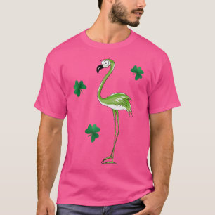 T-shirt St Pats Day Green Flamant rose irlandais Lucky Sha
