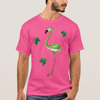 T-shirt St Pats Day Green Flamant rose irlandais Lucky Sha