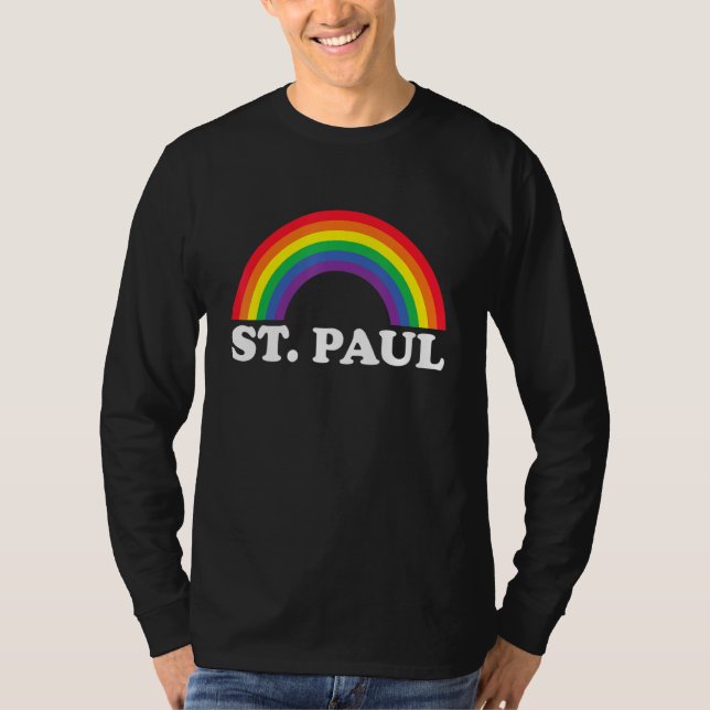 T-shirt St Paul Rainbow LGBTQ Gay Pride Lesbians Queer (Devant)