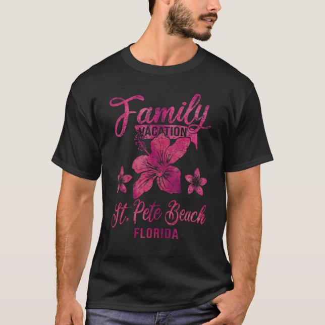 T-shirt St. Pete Beach Family Vacation Tropical Hibiscus V (Devant)