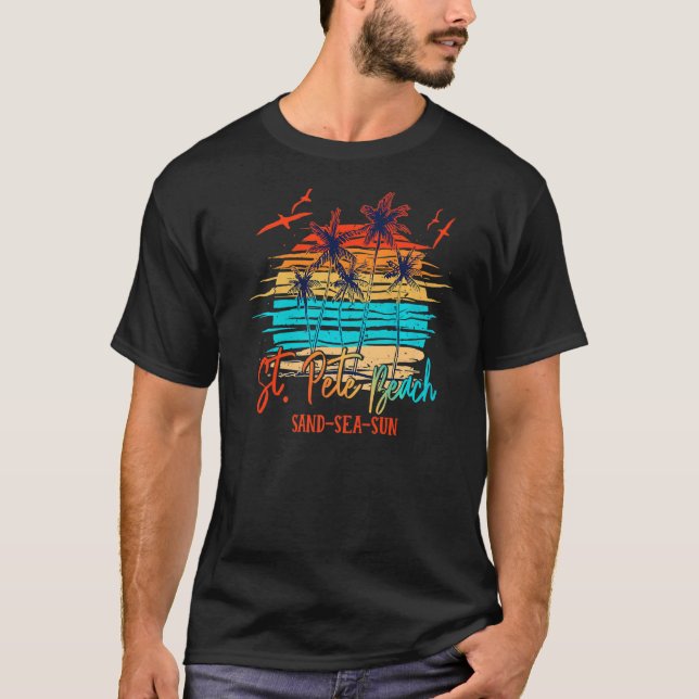 T-shirt St Pete Beach Floride Palm Beach Surfboard Vacatio (Devant)