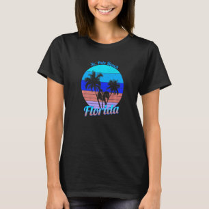 T-shirt St Pete Beach Floride Rétro Palmiers Tropicaux Va