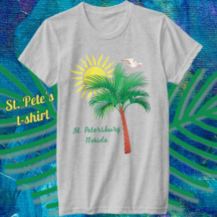 T-shirt St Petersburg Floride Palmier et T-Shi de mouette