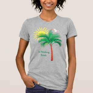 T-shirt St Petersburg Floride Palmier et T-Shi de mouette