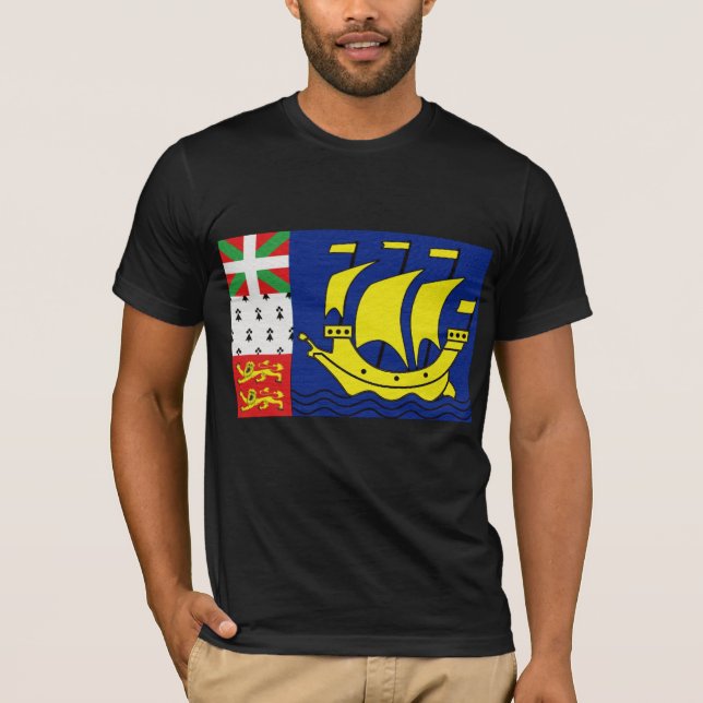 T-shirt St Pierre et drapeau de Miguelon (Devant)
