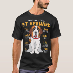 T-shirt St Saint Bernard Anatomie Funny Chien Maman Papa G