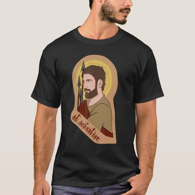 T-shirt St Sebastian Archer Archer Patron catholique Saint (Devant)
