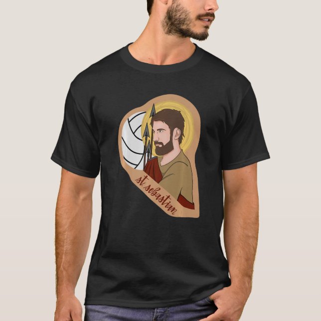 T-shirt St Sebastian Archer Archer Patron catholique Saint (Devant)