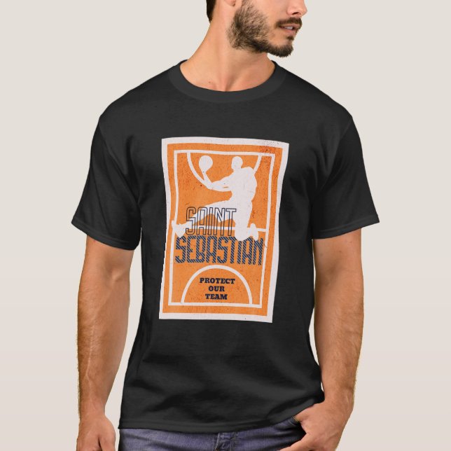 T-shirt St Sebastian Basketball Dunk Patron Saint Of Sport (Devant)