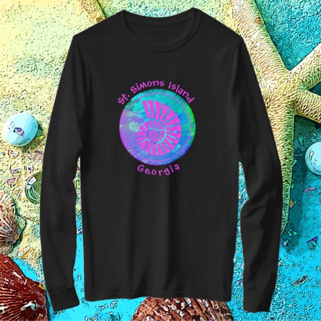 T-shirt St. Simons Island GA Colorful Sea Shell (Créateur téléchargé)