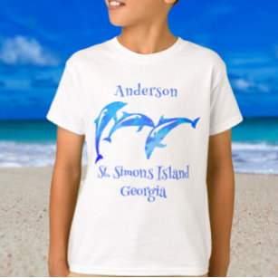 T-shirt St. Simons Island GA Jouer aux dauphins