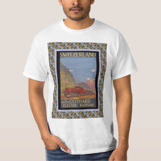 T-shirt St suisse vintage Gotthard de chemin de fer