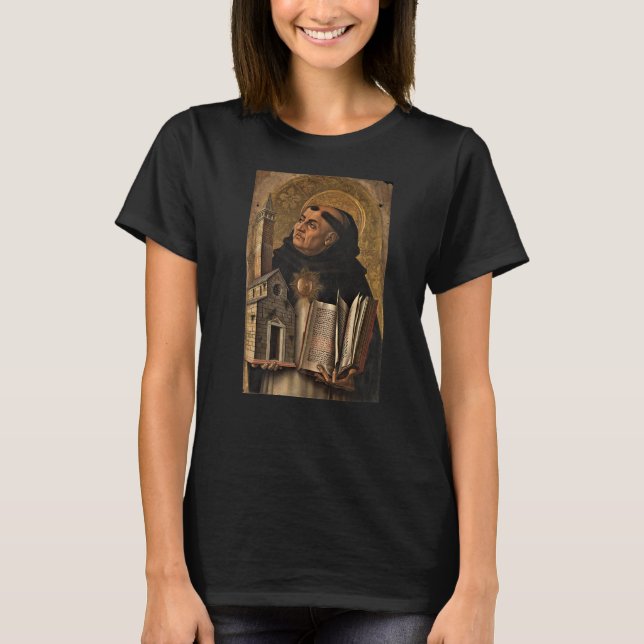 T-shirt St Thomas d'Aquin Patron des étudiants Catholi (Devant)