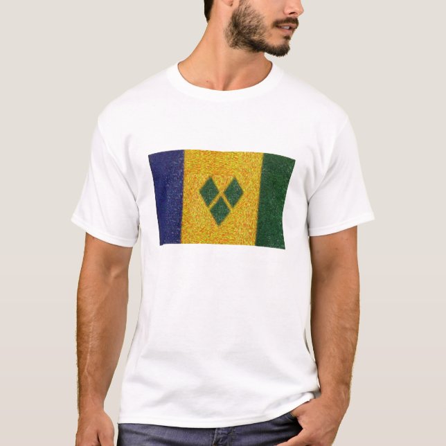 T-shirt St Vincent et le drapeau de grenadines (Devant)