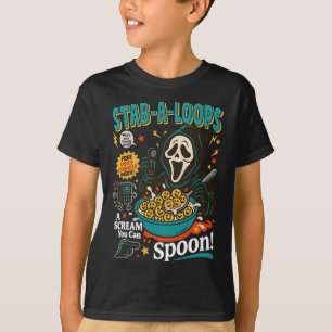 T-shirt Stab-a-loops Horror Cereal Box Halloween Killer Br