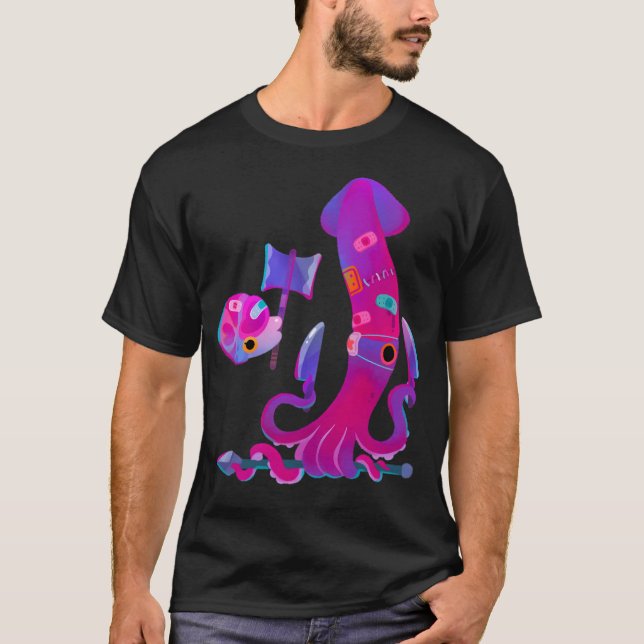 T-shirt Stabby Whaleshark/Squid (Devant)