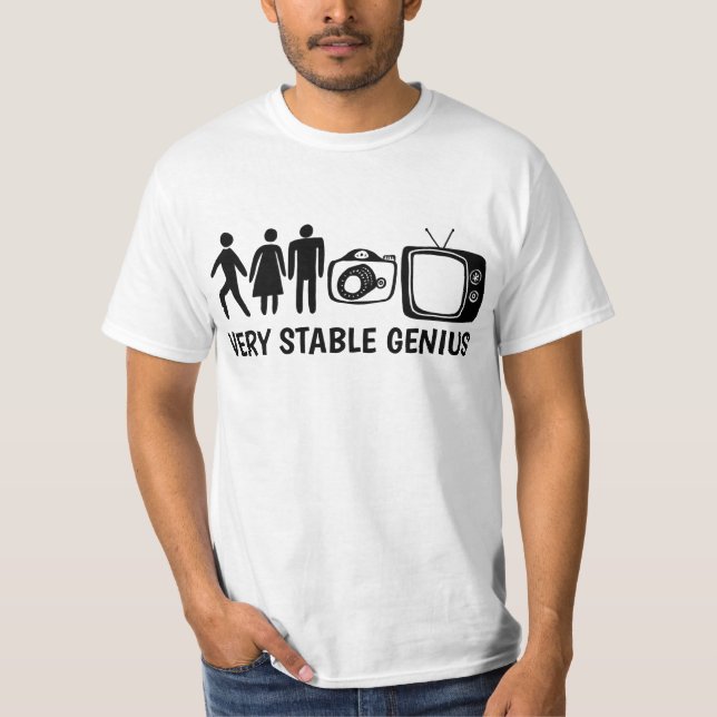 T-shirt STABLE GENIUS Personne Femme Homme Caméra TV (Devant)