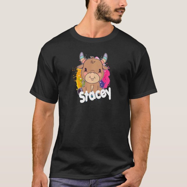 T-shirt STACEY Belle fille nom avec adorable petite Co (Devant)