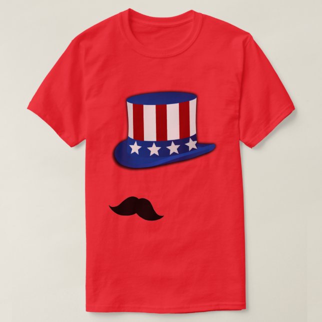 T-shirt Stache patriotique (Design devant)