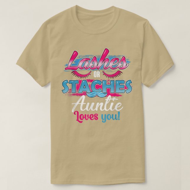 T-shirt Staches ou Lashes Tante Aime Vous Meilleur Genre R (Design devant)