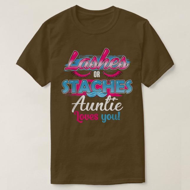 T-shirt Staches ou Lashes Tante Aime Vous Meilleur Genre R (Design devant)