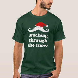 T-shirt Staching par le mustach drôle de Noël de neige