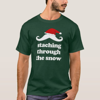 T-shirt Staching par le mustach drôle de Noël de neige
