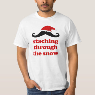 T-shirt staching par Noël drôle père Noël de neige