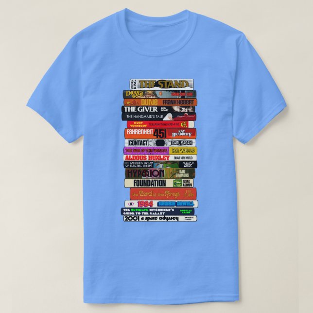 T-shirt Stack de livres de science-fiction (Design devant)