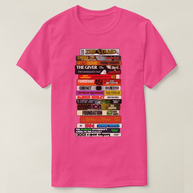 T-shirt Stack de livres de science-fiction (Design devant)