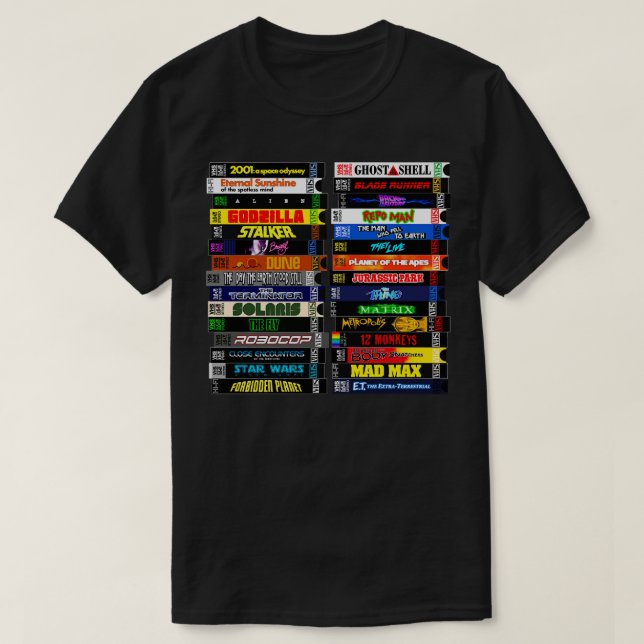 T-shirt Stack VHS de science-fiction (Design devant)