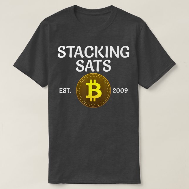 T-shirt Stacking Sats Bitcoin Since 2009 Crypto Whale BTC  (Design devant)