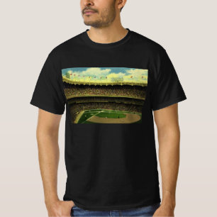 T-shirt Stade de baseball de sport vintage avec des foules