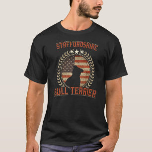 T-shirt Staffordshire Bull Terrier Drapeau américain Usa