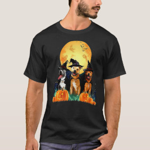 T-shirt Staffordshire Bull Terrier Witch Citrouille Hallow