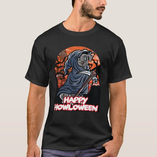 T-shirt Staffordshire Happy Costume Halloween Grim Reaper (Devant)