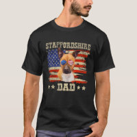 Staffordshire Papa Merica Drapeau américain Chien