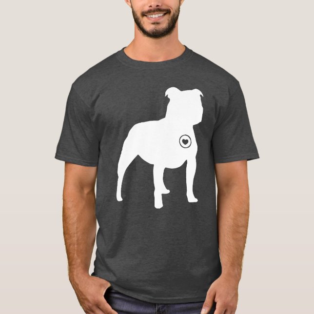 T-shirt Staffy aime rétro (Devant)