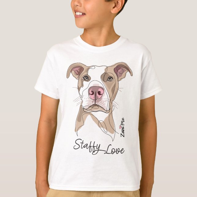 T-shirt Staffy Love - Zani Mo Protection (Devant)