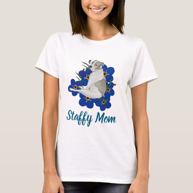 T-shirt Staffy Mom Tee – Staffordshire Bull Terrier Art (Devant)