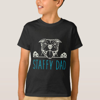 T-shirt Staffy Papa avec Chien de Staffordshire Bull Terri