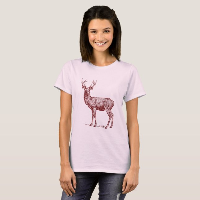 T-shirt Stag 02 - Rouge foncé (Devant entier)