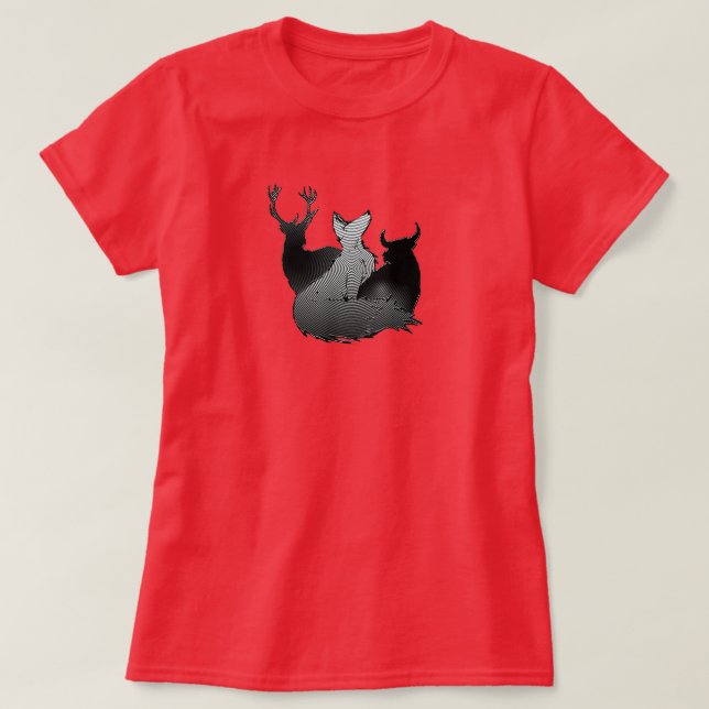T-shirt Stag Vixen & Bull Design hypnotique (Design devant)
